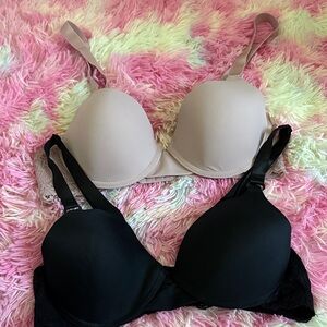 Chic Women's Bra Set - Black and Tan underwire.‎